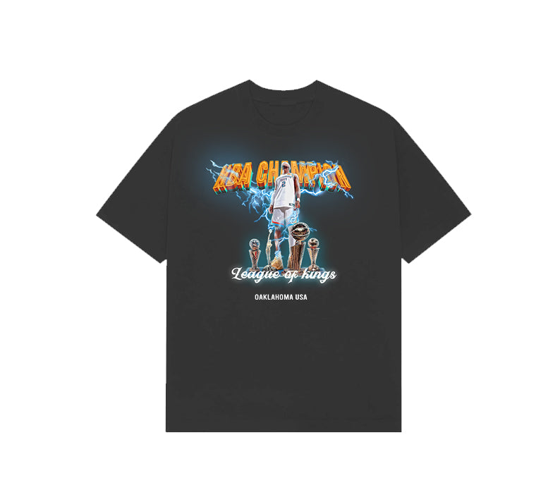 League of Kings SGA NBA Champions season 2025 semi Oversize T shirt Black