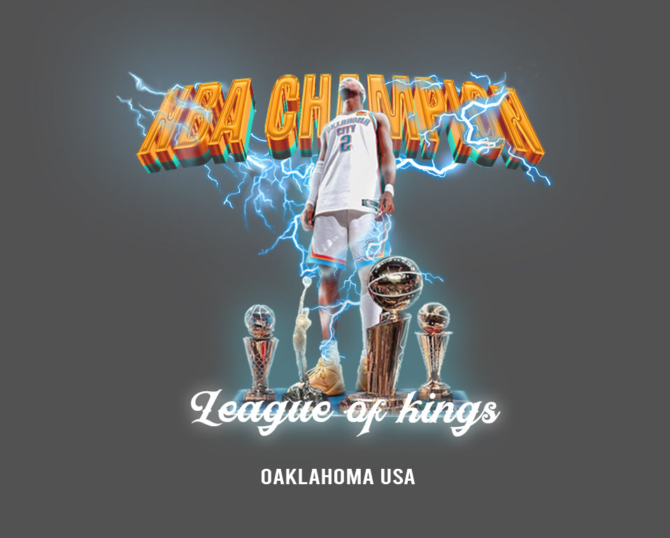 League of Kings SGA NBA Champions season 2025 semi Oversize T shirt GREY
