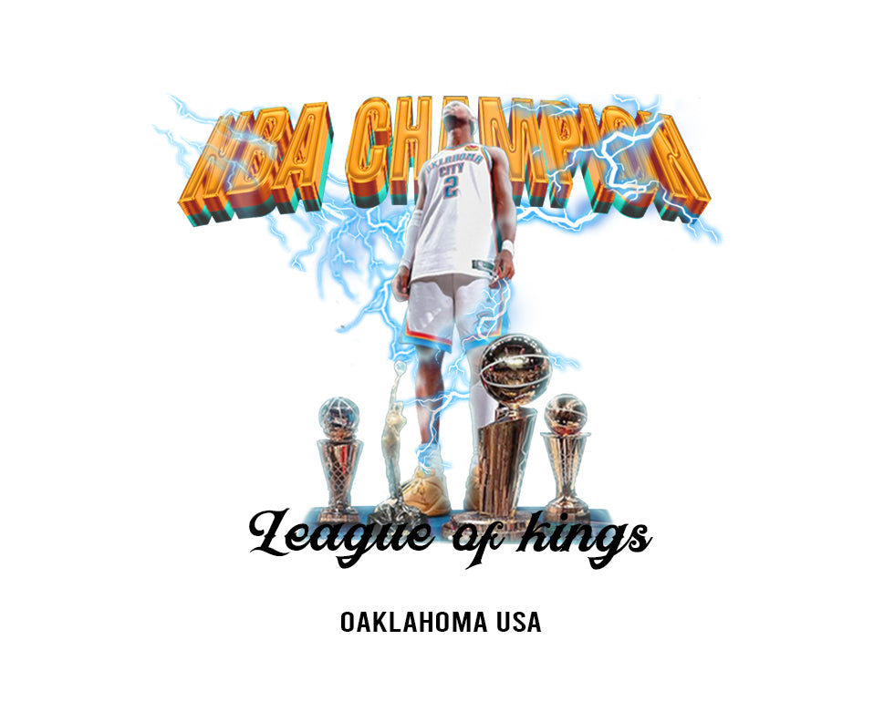 League of Kings SGA NBA Champions season 2025 semi Oversize T shirt WHITE